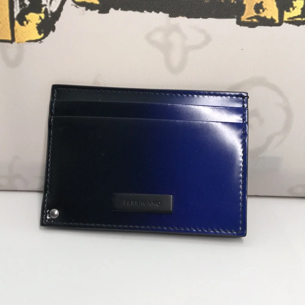 New Authentic Salvatore Ferragamo Blue Card Holder - Picture 4 of 7